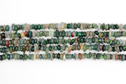 Moss Agate Gemstone Beads, 5x7mm, Chip Beads